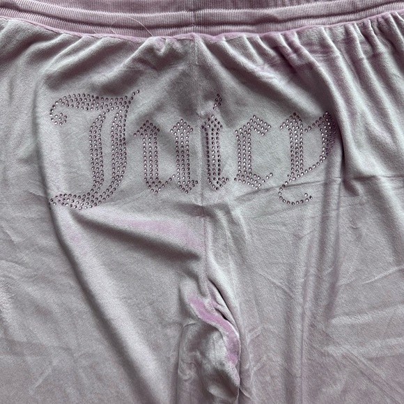 Juicy Couture Loungewear Amethyst Velour Long Sleeve Top & Wide Pants sz large - Picture 6 of 13